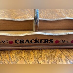 Vintage Wooden Cracker Tray | Cottagecore Country Cracker Serving Tray